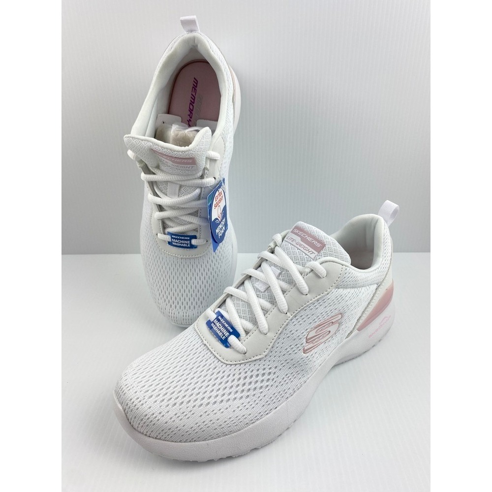 NEW Skechers Lite-Weight Sneaker White Pink Womens Size 9.5 Memory Foam Shoes